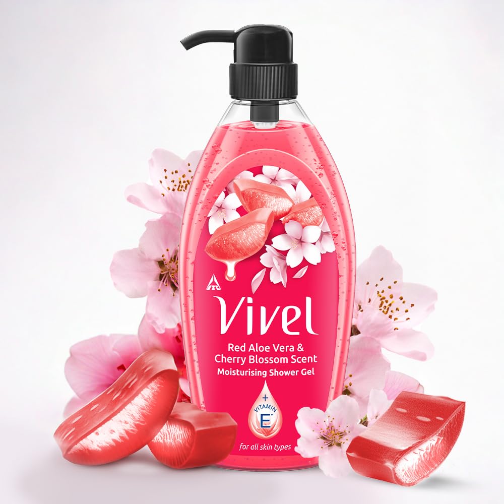 Buy Vivel Red Aloe Vera & Cherry Blossom Scent Shower Gel, 895 ml